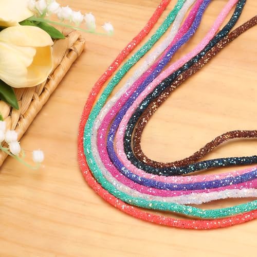Corde à paillettes vert lac 4.6m galon brillant pour couture robe - 6