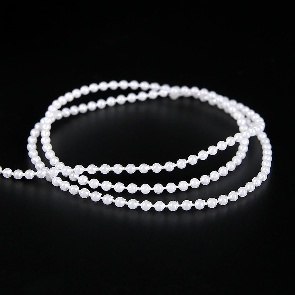 EliteKoopers 5mm Pearl Beads On String for Sewing, Cake Trim, Wedding Bridal Craft Trimming etc. - Image 2