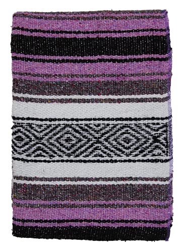 El Paso Designs Mexican Yoga Blanket | Colorful Falsa Serape | Park Blanket, Yoga Towel, Picnic, Beach Blanket, Patio Blanket, Soft Woven Saddle Blanket, Boho Home Décor (Lavender) #TOP6