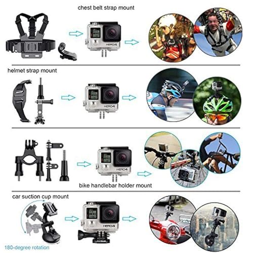 Image of Action Pro Accessories Kit Compatible with GoPro-13 /12 /11 /10 /9 /8 /7 /6 /5 /SJCAM /YI Accessory Action Camera