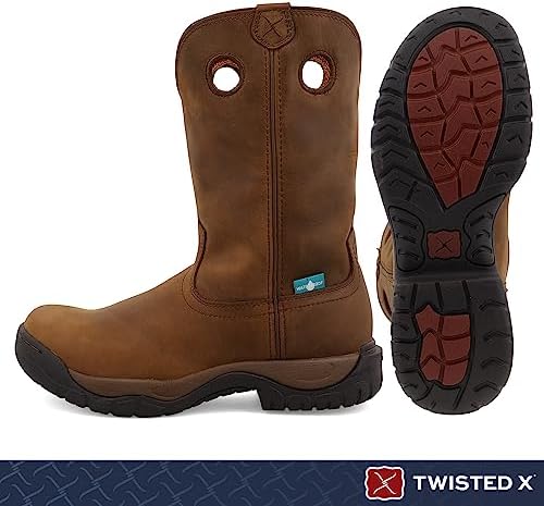 Twisted X Men’s Work Boot - K Toe All-Around Boots Designed with Air-Mesh Lining, Compression- EVA Midsole, Rubber Outsole, and Full-Grain Oiled Leather Vamp and 11” Shaft, Taupe/Taupe 9 M | Image 1