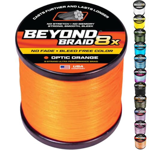 Image of Beyond Braid Braided Fishing Line -Super Strong - Abrasion Resistant - No Stretch -Blue Camo, Moss Camo, White, Green, Pink, Blue, 4 Strand 8 Strand