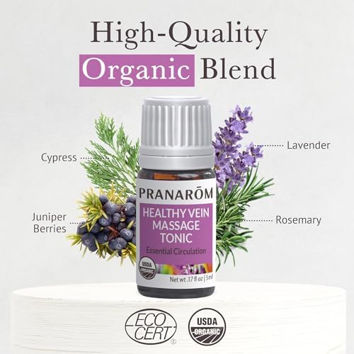 Pranarom - Healthy Vein Massage Tonic Wellness Blend 5ml - Aromatherapy with Essential Oils - Supports Venous Circulation - 100% Organic Ingredients - Pure Essential Oils, Easy Massage Application Detail