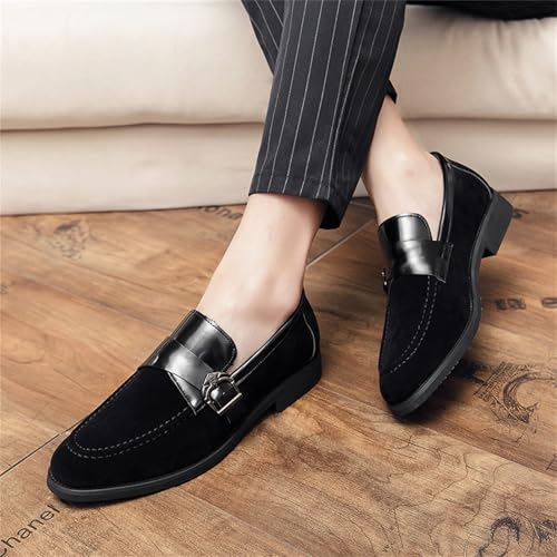 Men's Suede Leather Slip On Penny Loafers with Metal Buckle Comfortable Lightweight Breathable Formal Dress Shoes for Driving Office Work Business Wedding Party Prom Tuxedo4