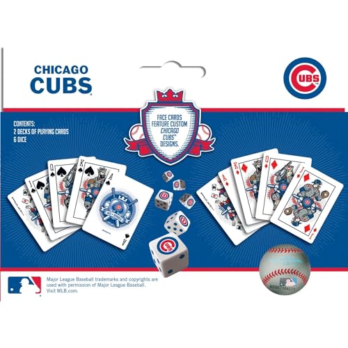 MasterPieces Set de cartas y dados Chicago Cubs 2 unidades miniatura 4