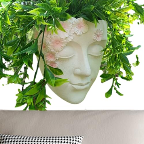 Nuyhadds Pflanzgefäß aus Kunstharz – Wand-Blumenbehälter, Wand-Blumentopf, Wand-Blumentopf, langlebige Innendekoration, spezielle Vase | zuverlässiger Gartenartikel für den Innen- und Außenbereich, P