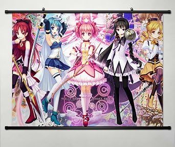 Home Decor Anime Puella Magi Madoka Magica Whole Cosplay Wall Scroll Poster Fabric Painting Kaname Madoka 23.6 x 17.7 Inches-042