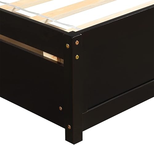 Miniatura 33 de Harper & Bright Designs Cama individual con cajones, marco de cama de madera con cabecero y estribo, plataforma de madera para niños, niñas, niños,