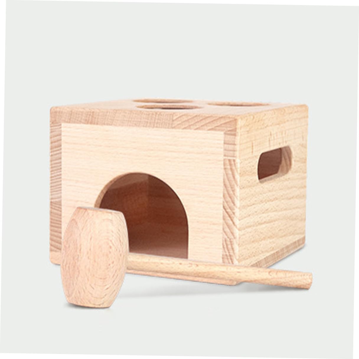 Mikinona Set Giocattolo Educativo in Legno Palline e Martello, Giocattolo per Coordinazione Occhio-Mano e Sviluppo Motorio, attività Didattica Montessori per Piccoli