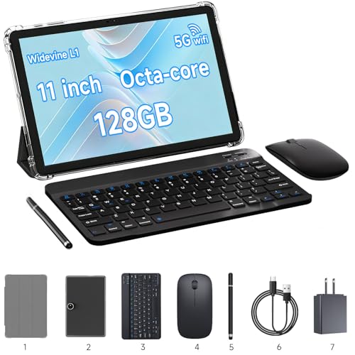 Image of 11 inch 2-in-1 Tablet, 20GB RAM, 128GB ROM, Android 16 Tablet with Case, Keyboard, Mouse and Stylus, Support 2TB Expandable Storage, 13MP Camera, Octa-core Processor, 5G