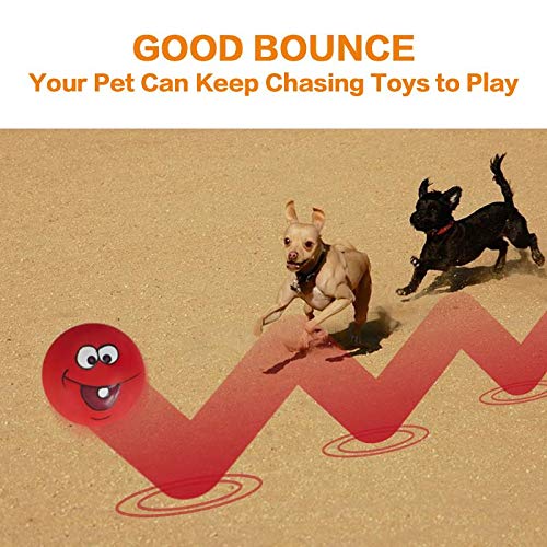N-S Dog Toy,Squeaky Dog Toys Chewing Durable Teething Latex Rubber Soft Interactive Fetch Play Dog Balls With Funny Face For Puppy Small Medium Pet Dog (5Pcs) #TOP4