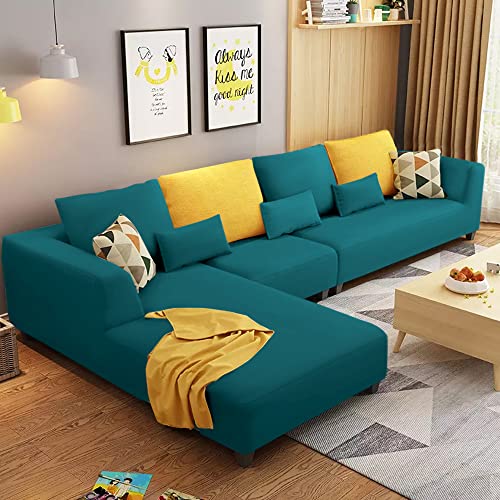 Image of Galib LHS 6 Seater L Shape Sofa Set for Living Room (Pine) Premium Fabric