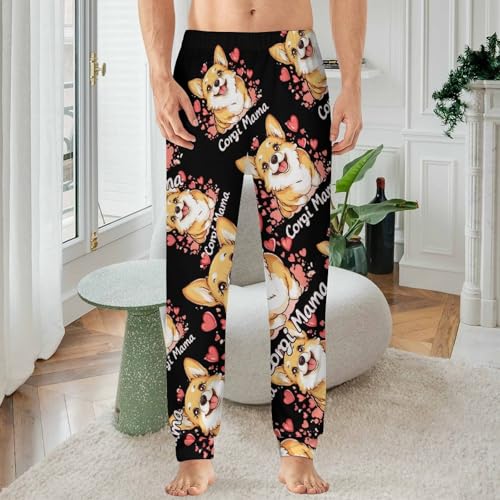 Corgi Mama Mom Men's Pajamas Pants Lightweight Sleep Lounge Pant Pjs Bottoms Casual Sleepwear2