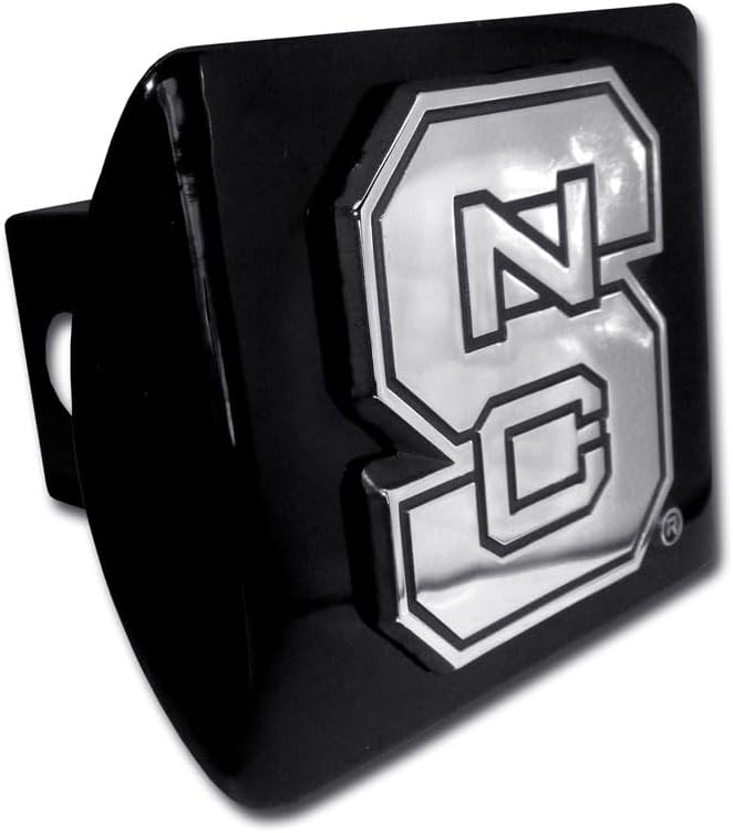 Elektroplate North Carolina State University Black NCS Wolfpack Emblem Metal NCAA Trailer Hitch Cover Fits 2 Inch Auto Car Truck Receiver