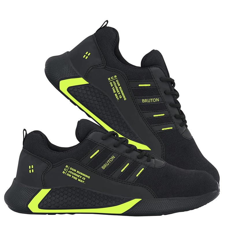 Image of 512 Men's Black /Green Mesh with Sole of PVC Sports Shoe for Running, Gym and Sports Activity