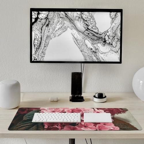 Tapis de souris grand format antidérapant protège bureau rose