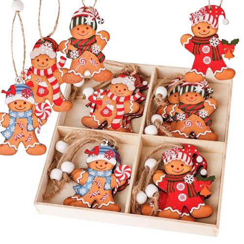 BigKego 12 Stück Weihnachtsdeko Lebkuchenmann Weihnachtsbaum...