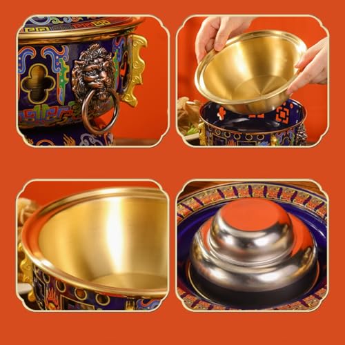 Olla china de cobre para 2-4 personas color azul miniatura 5