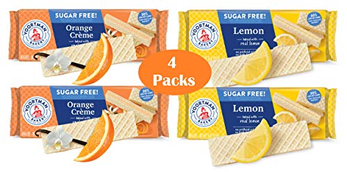 Voortman Sugar Free Orange Creme Wafer | Lemon Wafer BUNDLE 4 PACK 9oz EACH