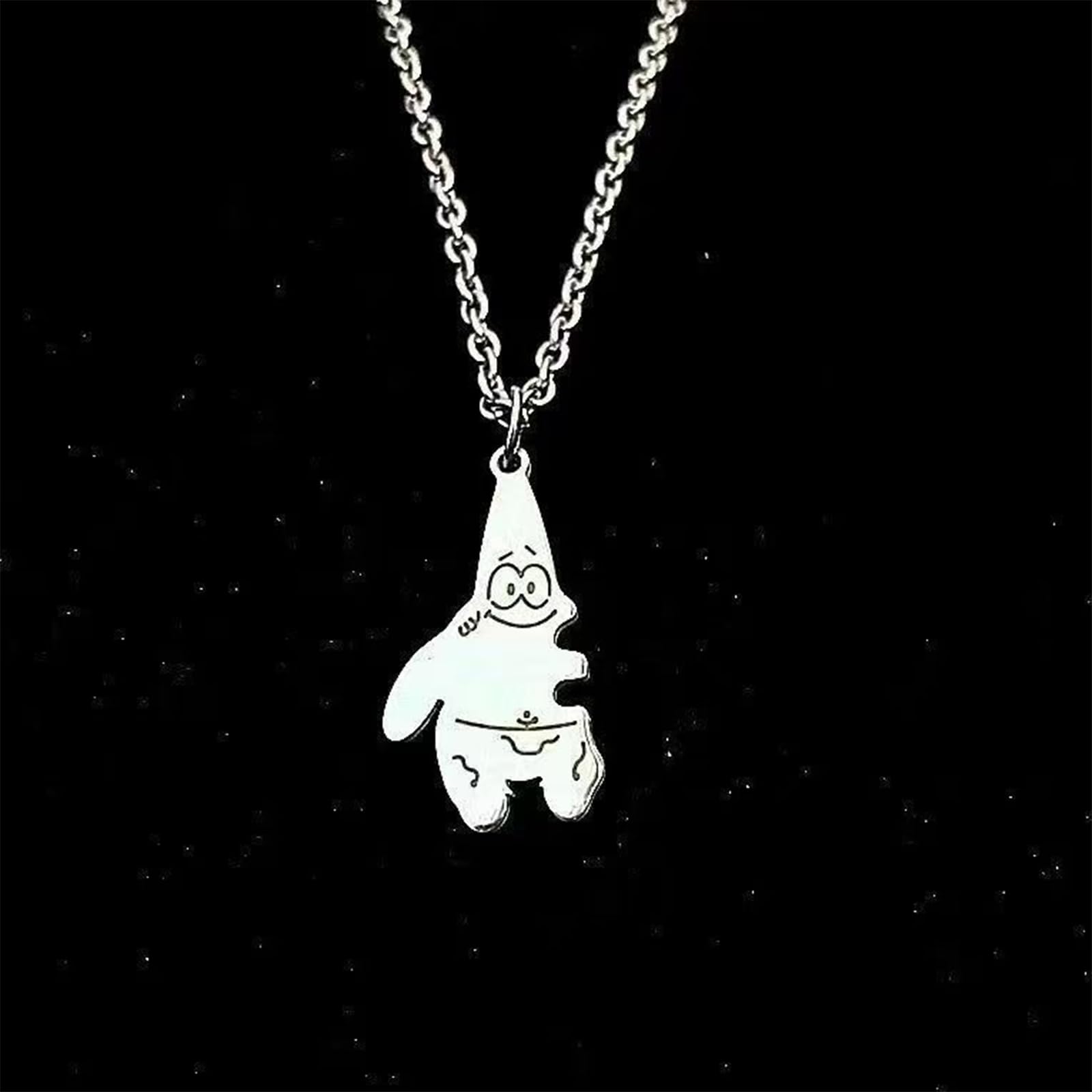 Paar Halskette, 2 Stücke Anime und Pai Starpaar Halskette, Schmuckketten Set, exquisite silberne Patrick Star Pendant , Kawaii Schmuck Junge und Mädchen, Kinder Geschenkgeschenk Freundschaft Kette