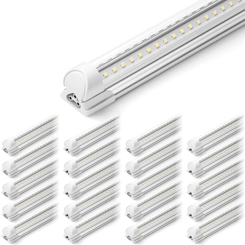 Barrina T8 LED Shop Lights 4FT, 40W 5500LM 5000K, 20 Pack, High Output Tube