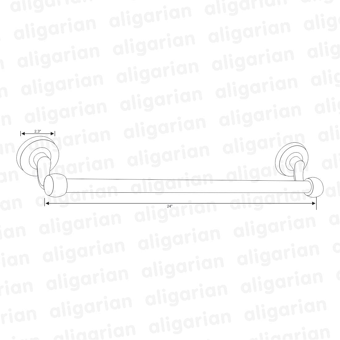 Stainless Steel Wall Mounted Towel Rods - Set of 2 -4