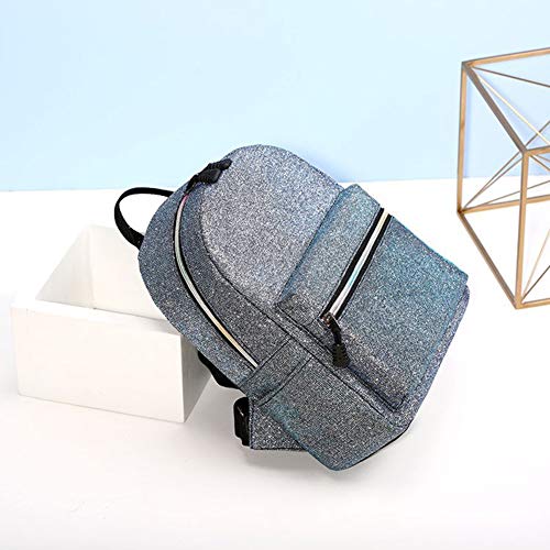 Mochila feminina Maserfaliw, mochila brilhante, mini mochila feminina de couro sintético moderna com