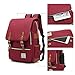 UGRACE Vintage Laptop Backpack with USB Charging Port, Elegant Water Resistant Travelling Backpack Casual Daypacks College Shoulder Bag for Men Women, Fits up to 15.6Inch Laptop in Red