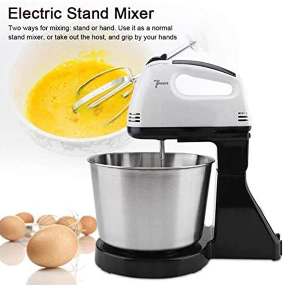 Frullatore a Mano, 7 velocità con Funzione Turbo, Include Ganci per impastare e fruste per frullare, per frullare Biscotti, Brownie, Torte, pastelle per Pasta 220V Robot da Cucina