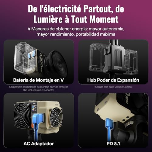 Image of ZHIYUN MOLUS X200 RGB Combo 200W Video Light [Official] Handheld Professional Photography Lighting Portable Continuous Output Lighting Bowens Mount 2500K~10000K CRI≥95 TLCI≥97 Only 830g （No Battery）