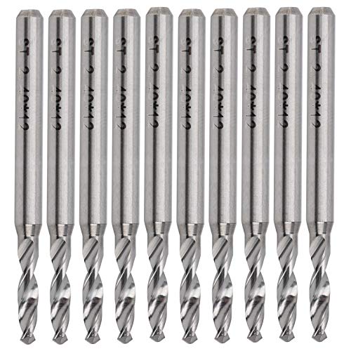 LANTRO JS 10pcs 3mm PCB Drill Bits Set, Tungstène Steel PCB CNC Forets pour Fraiseuse Circuit Imprimé Bijoux CNC Gravure Cover