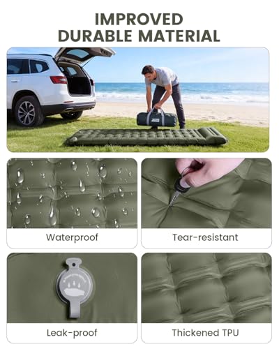 WARMTUYO Isomatte, Luftmatratze Camping mit Elektrisch Pumpe, 12CM Dicke Matratze Outdoor Aufblasbar, Schlafmatte Ultraleicht, Fuer Zelt… – Ansicht 4