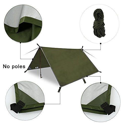 Bâche de tente de camping 3x3m imperméable et légère pour la randonnée - 4
