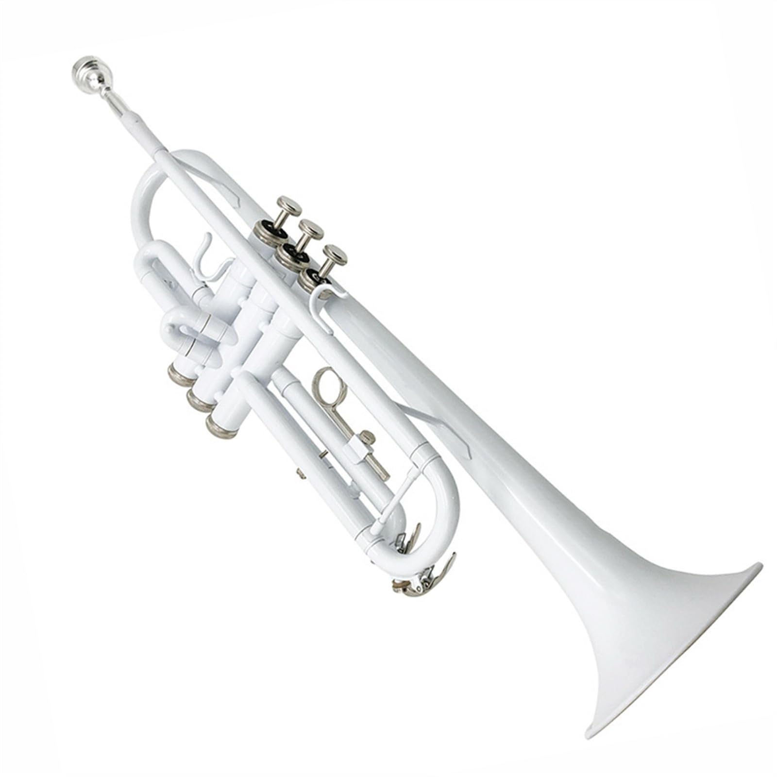 Standard Trąbka Trąbka B-dur Trzytonowa Instrument Dęty Początkujący Profesjonalna Trąbka Standardowy Ton(White)