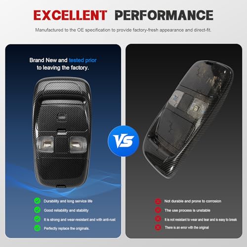 BDTKylin Overhead Console Reading Light Assembly Fit for Ram 1500 2500 3500 1998-2002 Cab Interior Ceiling Dome Reading Map lights Lamp Replaces SN96TL2AA 5013618AA Carbon fibre by BDTKylin - Image 5