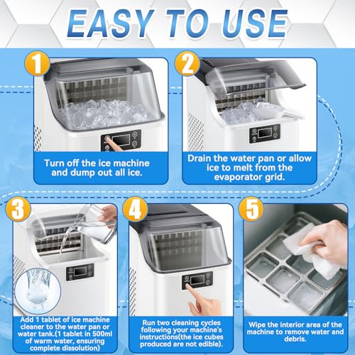 Image of Ice Machine Cleaner Tablets Descaler (36 Pack) - Portable Ice Maker Cleaner, Nickel Safe Scale Remover Compatible with Countertop and Nugget Ice Maker, Remove limescale, Odor-Free, Crystal Clear Ice