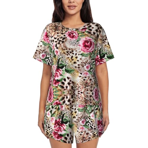 Imprimé animal tigre léopard et rose fleur motif textile tendance pour création mode