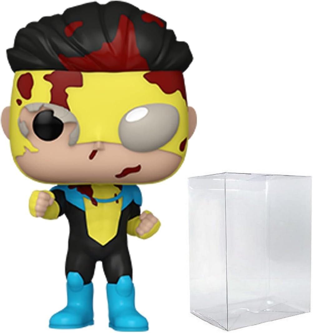 POP TV: Invincible - Bloody Invincible Specialty Series Exclusive Funko Vinyl Figure (Bundled with Compatible Box Protector Case), Multicolor, 3.75 inches