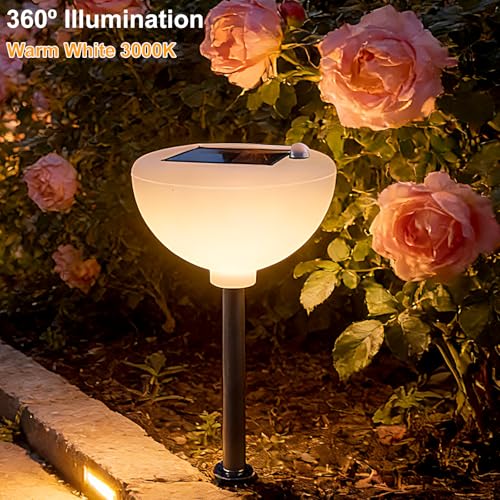 Image of Lightdot Solar Pathway Lights Outdoor Bright Solar Powered Garden Lights Dusk to Dawn, Auto On /Off, IP65 Waterproof Decor Landscape Lighting for Yard /Lawn /Walkway /Driveway-2Pack