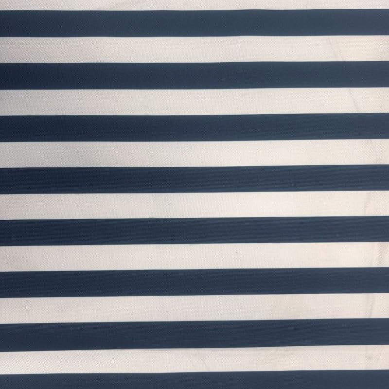 EU Fabrics Tela para toldo a rayas, poliéster 600 denier para exteriores, tela impermeable resistente para muebles de jardín y fundas (azul marino, 1 metro x 147 cm)