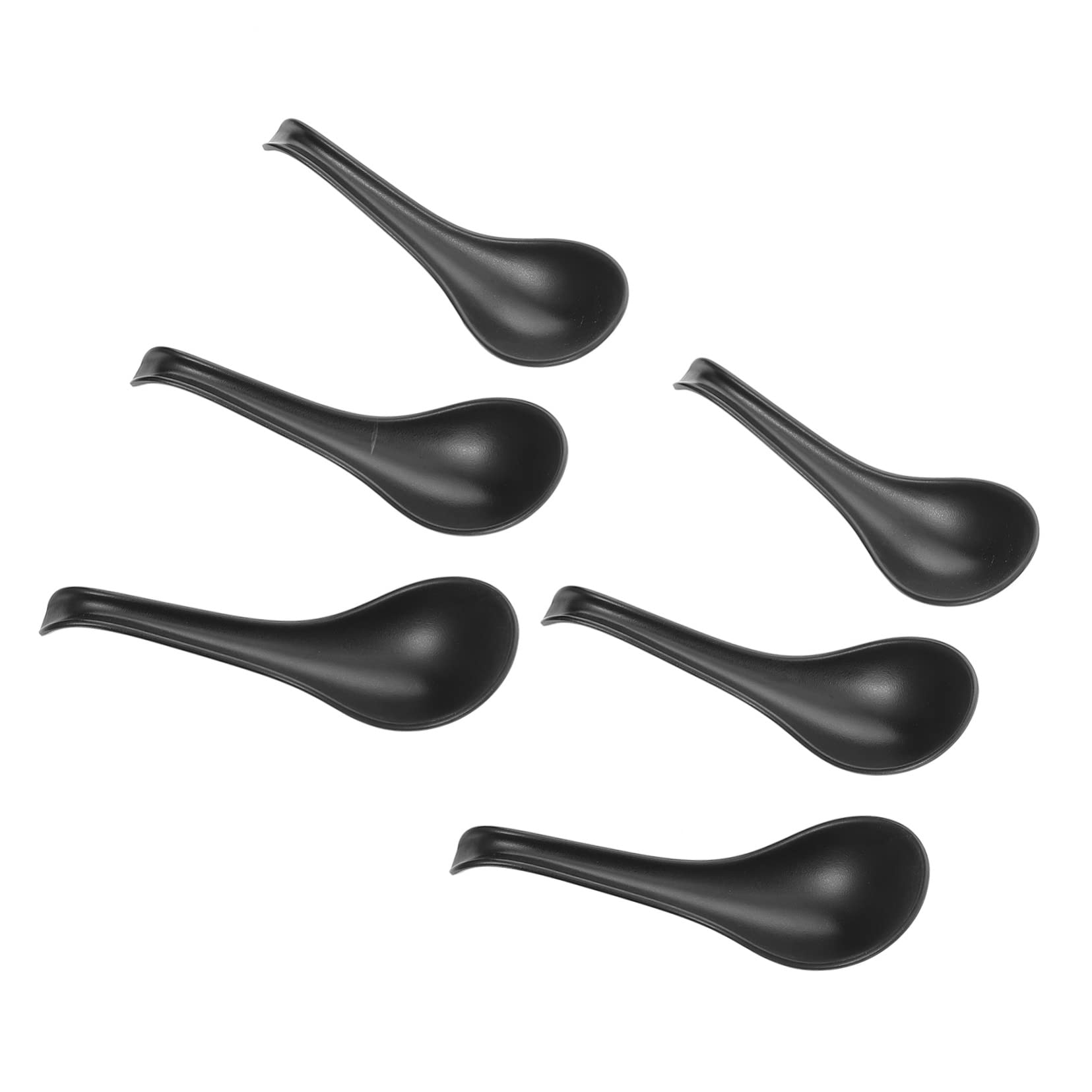 Cabilock 6pcs Long Handle Ramen Spoons Ergonomic Soup Spoons for Easy Serving for Home Restaurant Picnics Food Serving Utensils for Noodles Soup More