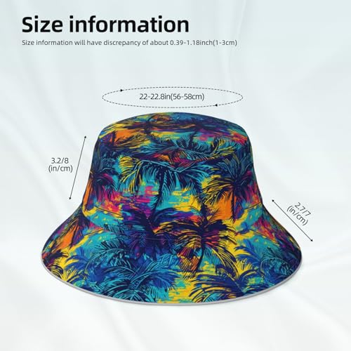 Image of Bucket Hat Beach Summer Sun Hat Reversible Fisherman Hats Double Sided Wearing for Women Men Boys Girls