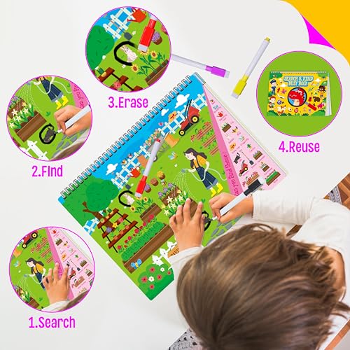 Search & Find Book, 30 Different Themes 32 Pages Activities Book, Montessori Learning Toy Educational Game Autism Sensory Toys for Preschool Girls and Boys Ages 3, 4, 5, 6 - Image 4
