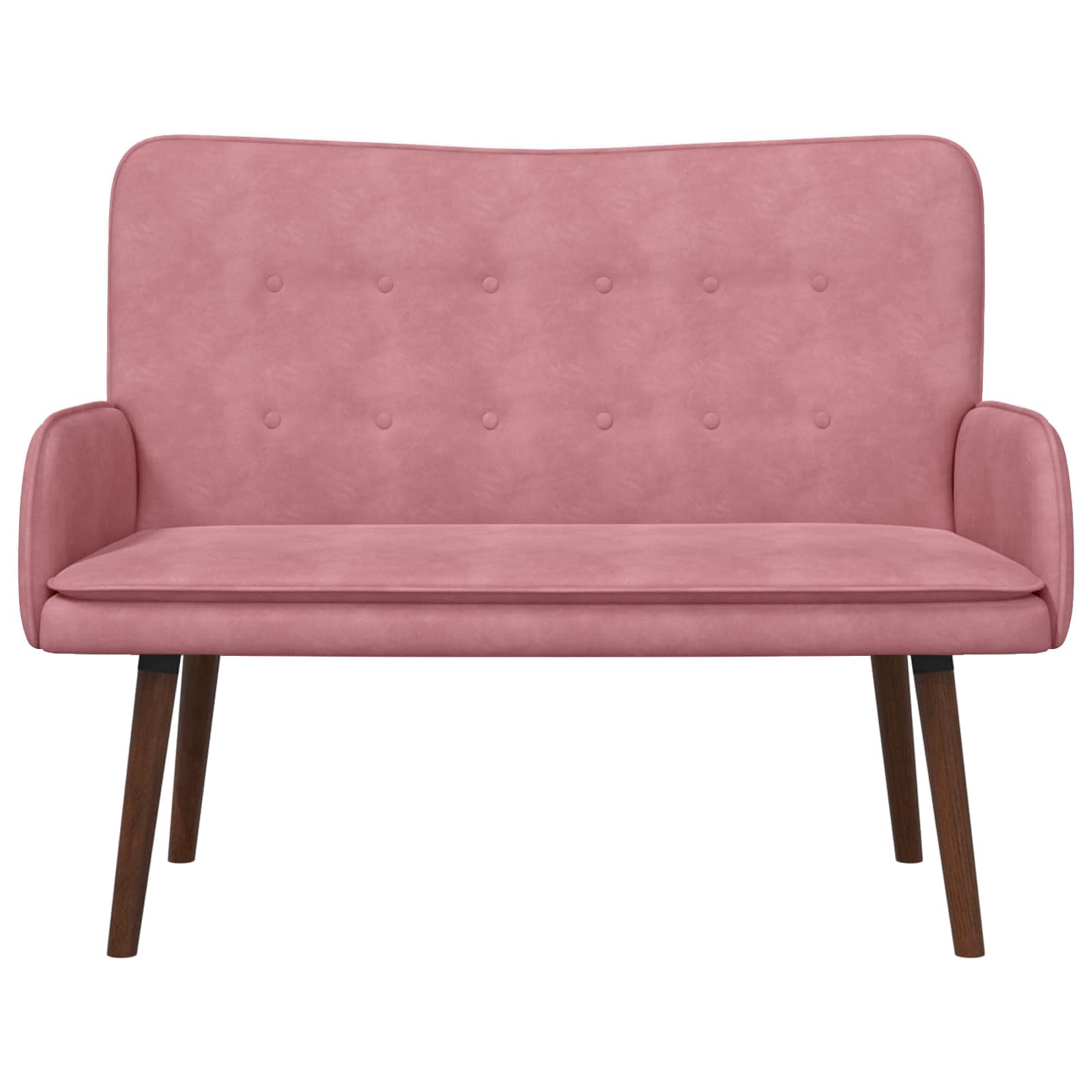 vidaXL Sofá de 2 Plazas Rosa 115 x 61 x 87 cm Terciopelo