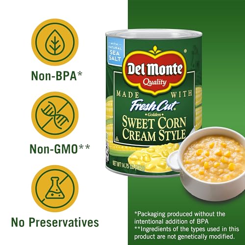 Del Monte Fresh Cut Golden Sweet Corn Cream Style, 14.75 oz. Can, Canned Vegetables