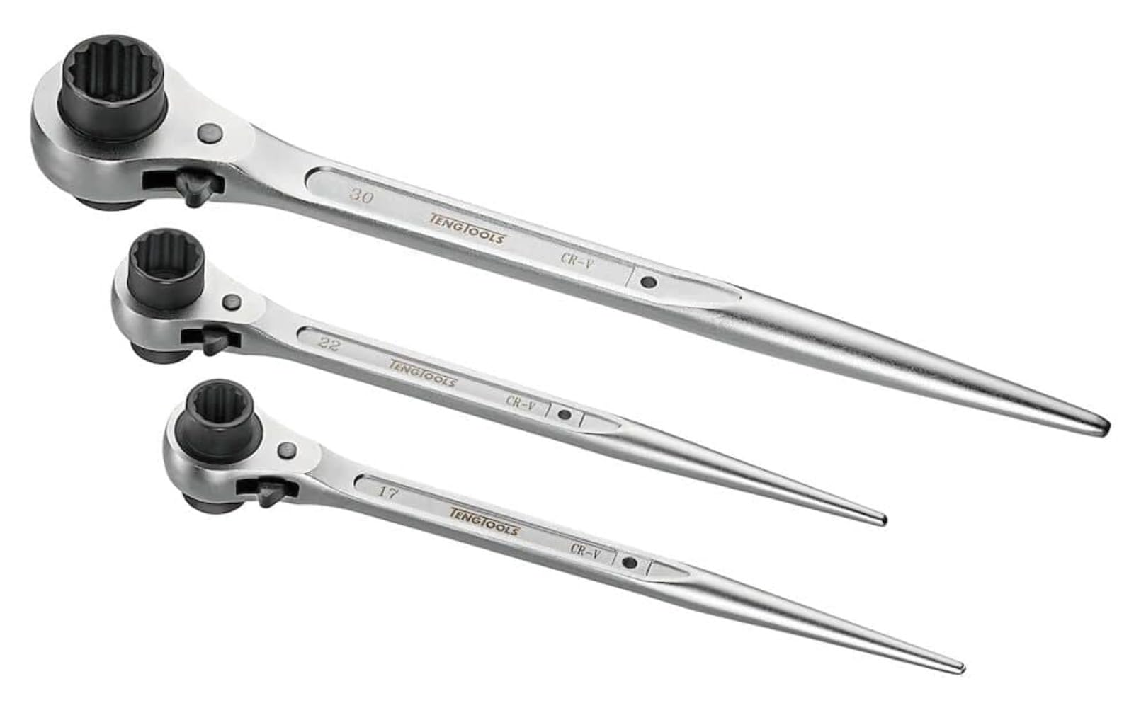 Teng Tools 19mm x 22mm OR 3/4 x 7/8 12 Point Double Ended Socket Ratcheting Podger Scaffold Spud Wrench - PGW1922