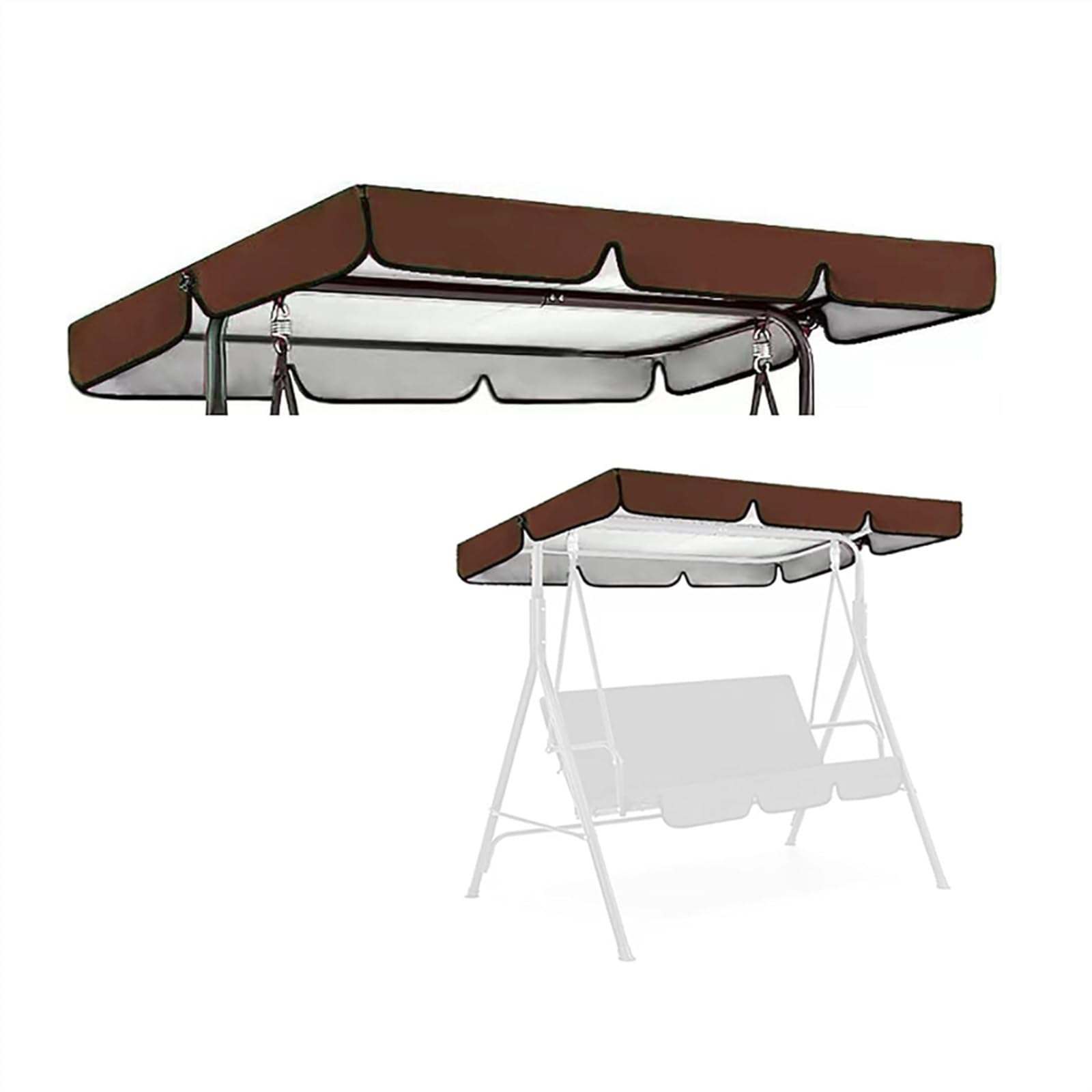 Sostituzione Della Tettoia Per Altalena Da Esterno, Copertura Di Ricambio Per Tettoia Per Altalena Da Giardino Patio 2/3 Posti, Copertura Di Ricambio, Copertura Impermeabile(Coffee,190*132*15 cm)