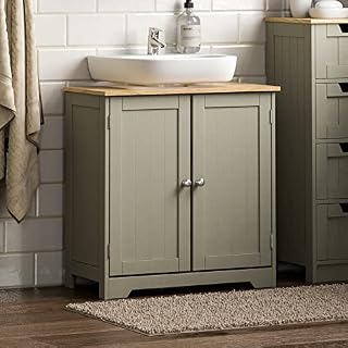 Bath Vida Priano Under Sink Bathroom Cabinet Floor Standing Storage Cupboard Basin Unit, Grey