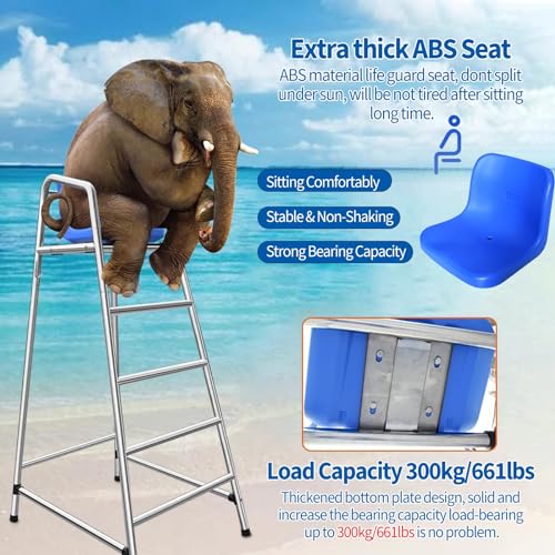 silla para guardavidas alta de acero inoxidable 120 cm miniatura 4