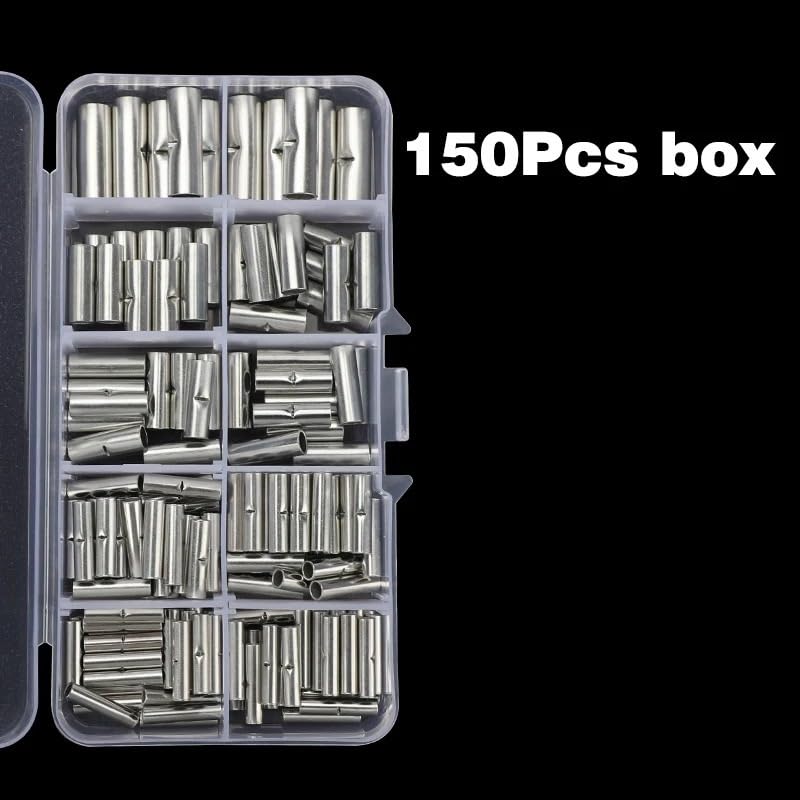 20/50Pcs Copper Tinned Wire Connector Crimp Terminal Butt Small Copper Tube Bare Terminal DIY Wire Repair Sleeve(Box Packed (150Pcs))